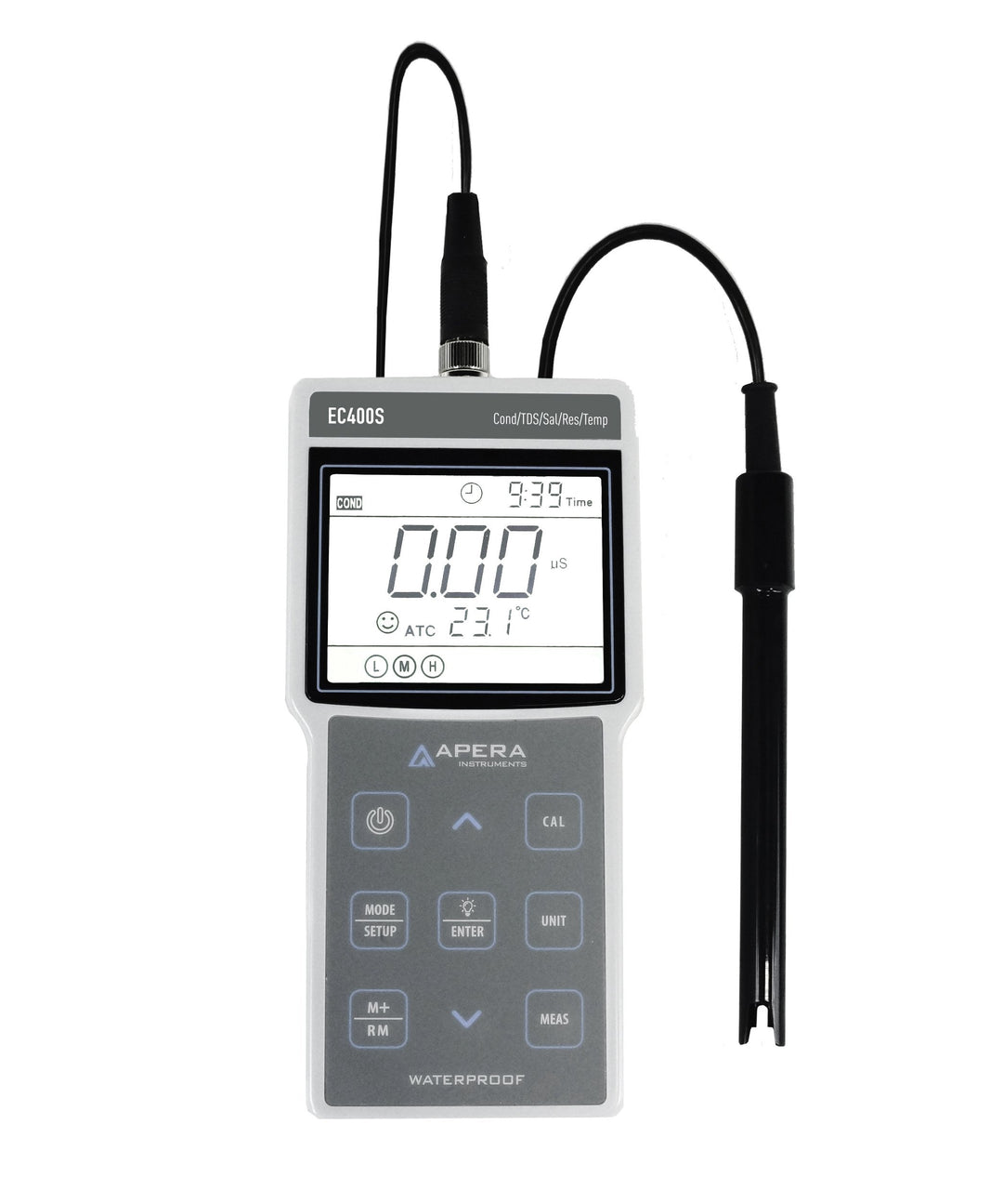 Apera Instruments EC400S tragbares Leitfähigkeits-/TDS-/Salzgehalt-/Widerstand-Messgerät (Temperatur