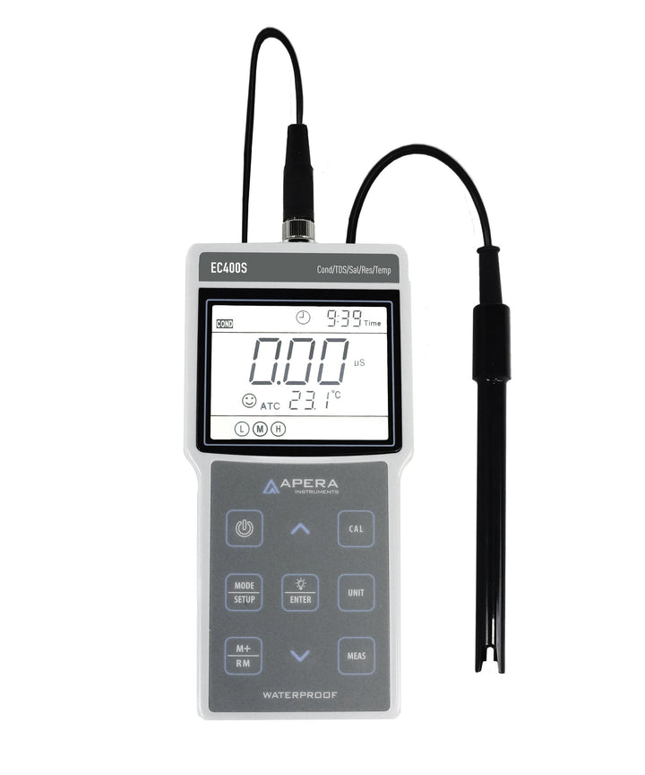 Apera Instruments EC400S tragbares Leitfähigkeits-/TDS-/Salzgehalt-/Widerstand-Messgerät (Temperatur