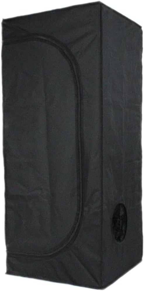 Growzelt 50x50x120 cm, Anbaubox für Pflanzenzucht, Pflanzenzelt Schwarz