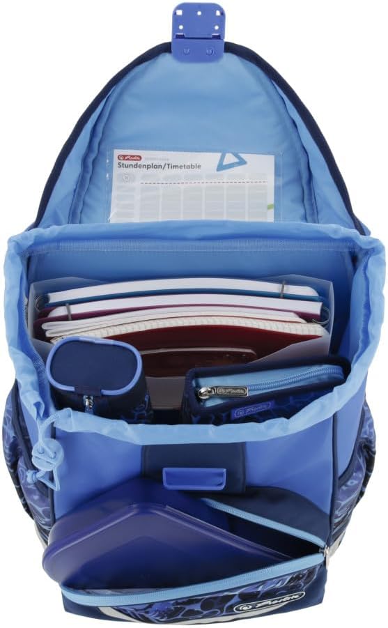 Herlitz Schulranzen UltraLight Plus, Blue Shark, befüllt, 1 Stück