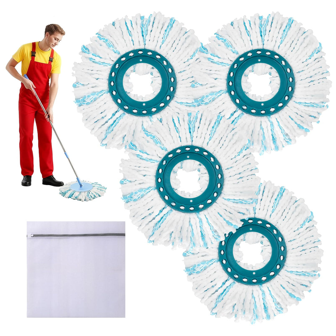 Clean Twist Disc Mop, 4 Stück Wischmop Ersatzbezug Kompatible Ersatzmoppköpfe Ersatzkopf für Leifhei