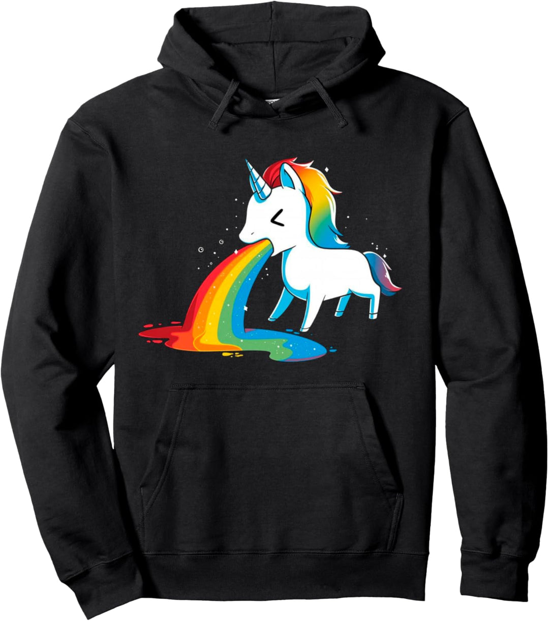 Einhorn kotzen Regenbogen Pullover Hoodie