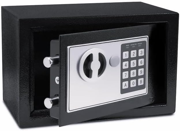 Floordirekt Safe Tresor für Zuhause, 8L 20H x 31B x 20T cm, Möbeltresor mit Schlüssel und Zahlenschl