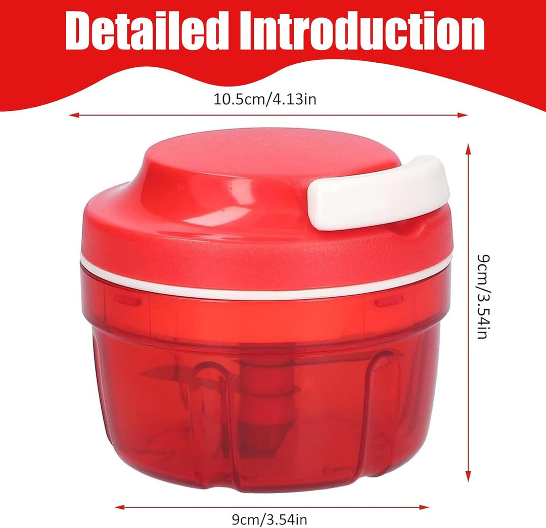 Zwiebelschneider Manuell mit Seilzug 300 ml, Multizerkleinerer Gemüse, Gemüseschneider Manuell, Zerk