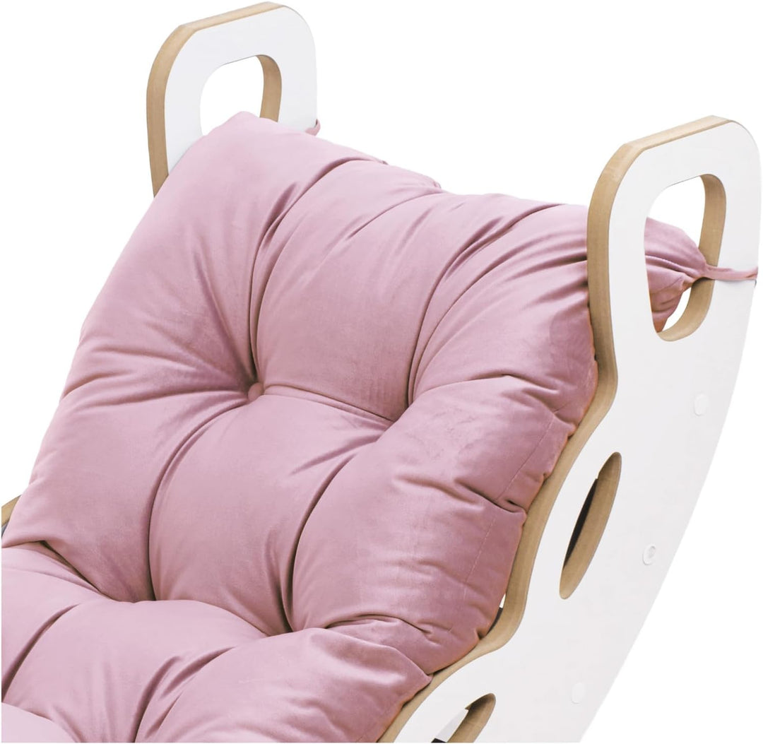 MISIOO Baby Wippe mit Spielbogen Holz für Kinder – Wippe Baby mit Kletterwand, Rutsche und Kissen Se