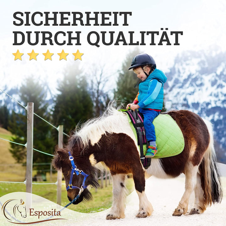 Esposita Reitgurt mit 2 Griffen aus Leder zum Festhalten für Kinder und Reitanfänger - auch geeignet