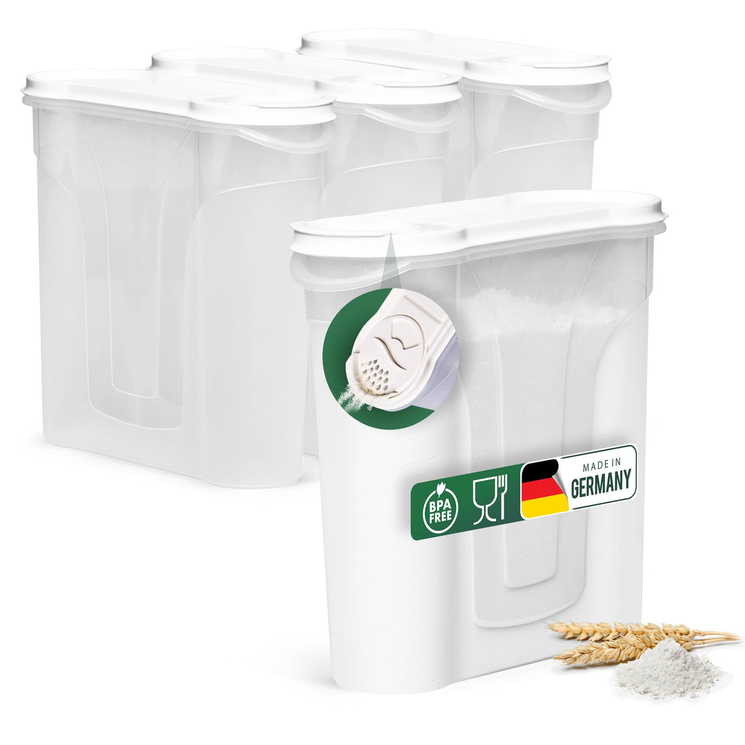 Novaliv Schüttdosen 4 STÜCK Vorratsdose zum Streuen 2,4 Liter - Masse (LxBxH): 22 x 21 x 8,5 cm - Do