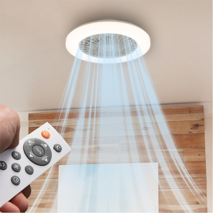 Proventa Deckenventilator mit Beleuchtung 45W - Ø 48cm, dimmbare LED Deckenleuchte mit Ventilator, w