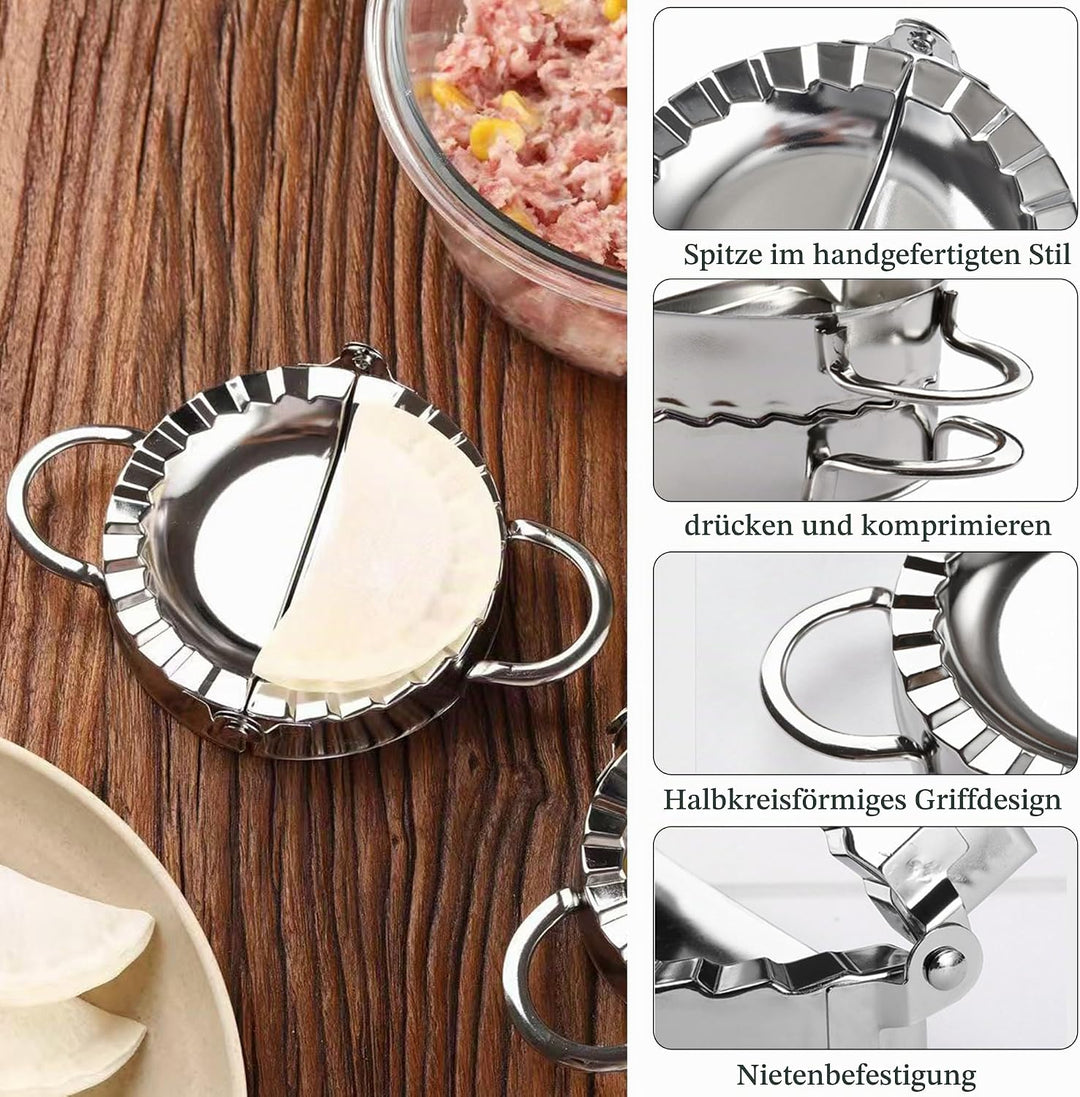 8 Stück Ravioli Former Set, Edelstahl Dumpling, Mit Ravioli Maker Ausstecher und Teigrädchen Teigtas
