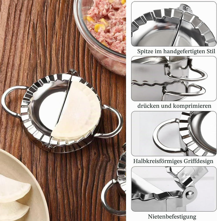 8 Stück Ravioli Former Set, Edelstahl Dumpling, Mit Ravioli Maker Ausstecher und Teigrädchen Teigtas
