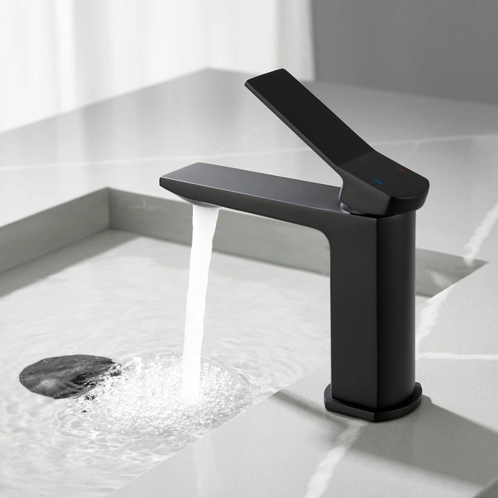 SHUNLI Schwarz Badarmatur Waschtischarmatur Mischbatterie Bad Wasserhahn Waschbeckenarmatur Armatur