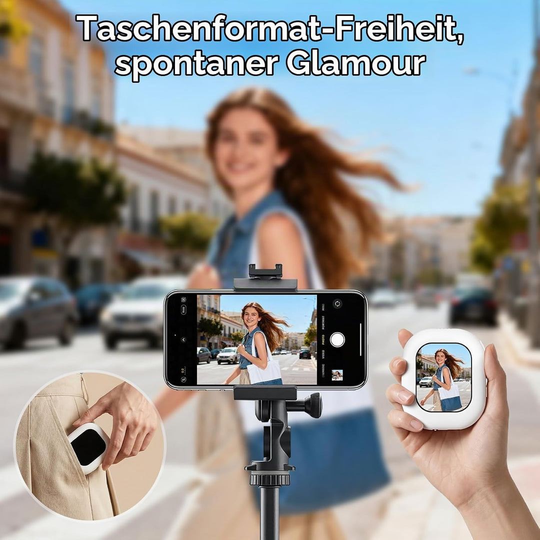 Handy Selfie Monitor für iPhone &amp; Android, 2,01" Smartphone Rückkamera Magnetisch Vlog Bildschirm mi