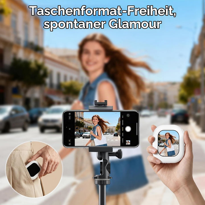 Handy Selfie Monitor für iPhone &amp; Android, 2,01" Smartphone Rückkamera Magnetisch Vlog Bildschirm mi