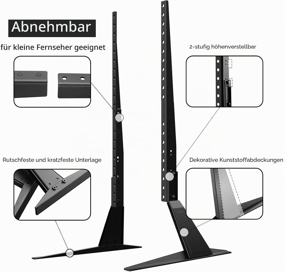 suptek Universal TV Standfüsse TV Beine Höhenverstellbarer TV Ständer für 22-65 Zoll TV LCD LED Flac