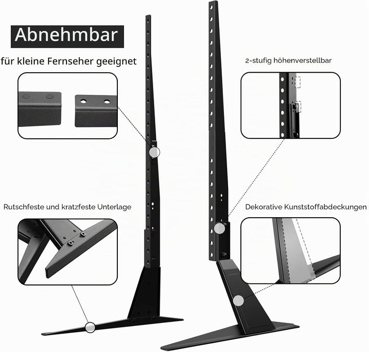 suptek Universal TV Standfüsse TV Beine Höhenverstellbarer TV Ständer für 22-65 Zoll TV LCD LED Flac