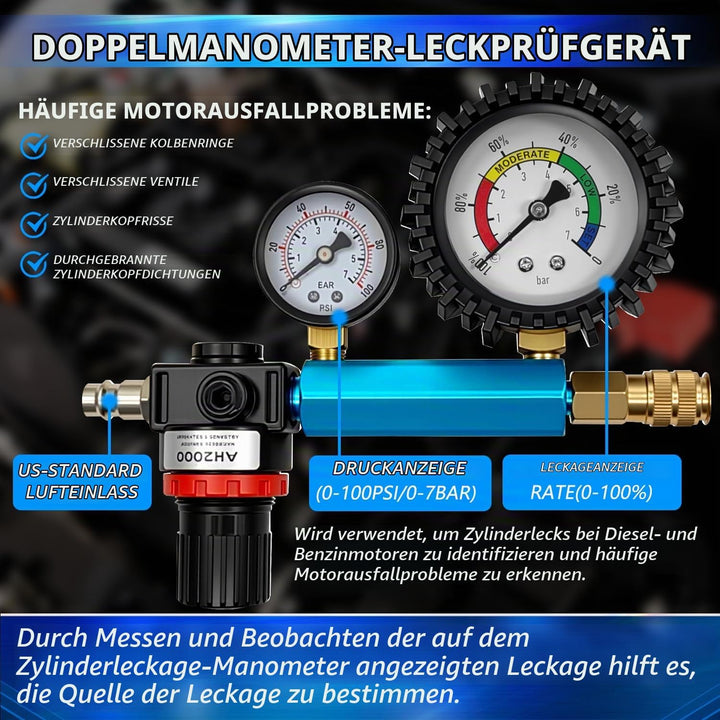 ZKTOOL 46 Stück Kompressionsprüfgerät für Benzin- und Dieselmotoren, Druckverlustprüfer, Zylinderdru