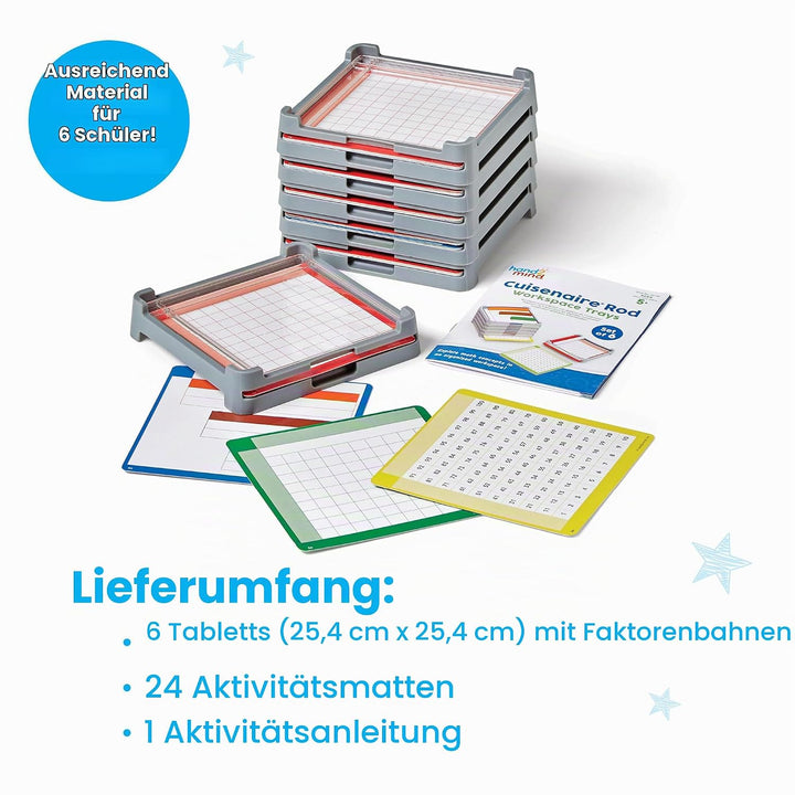 Learning Resources Cuisenaire Stab-Tabletts 6er-Set, ab 5 Jahren, enthält nur Tabletts und Aktivität