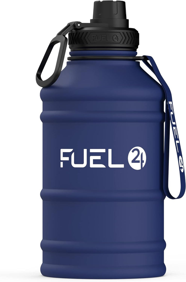 Fuel24 Edelstahl-Krug – 1,3 oder 2,2 Liter Wasserflasche – extra stark, BPA-frei, auslaufsicher – gr