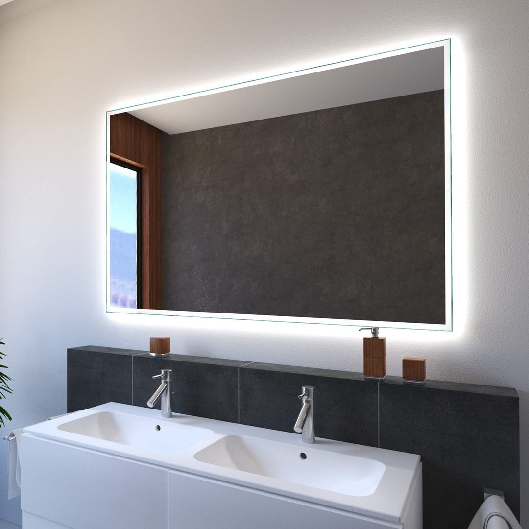 SARAR Wandspiegel mit schmaler rundum LED-Beleuchtung 160x80 cm Made in Germany Designo MA4111 Badsp