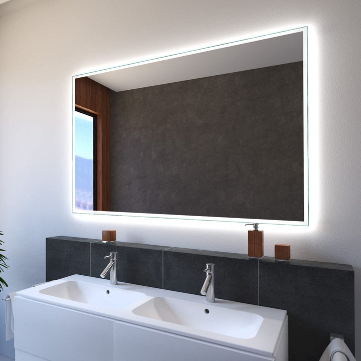SARAR Wandspiegel mit schmaler rundum LED-Beleuchtung 160x80 cm Made in Germany Designo MA4111 Badsp