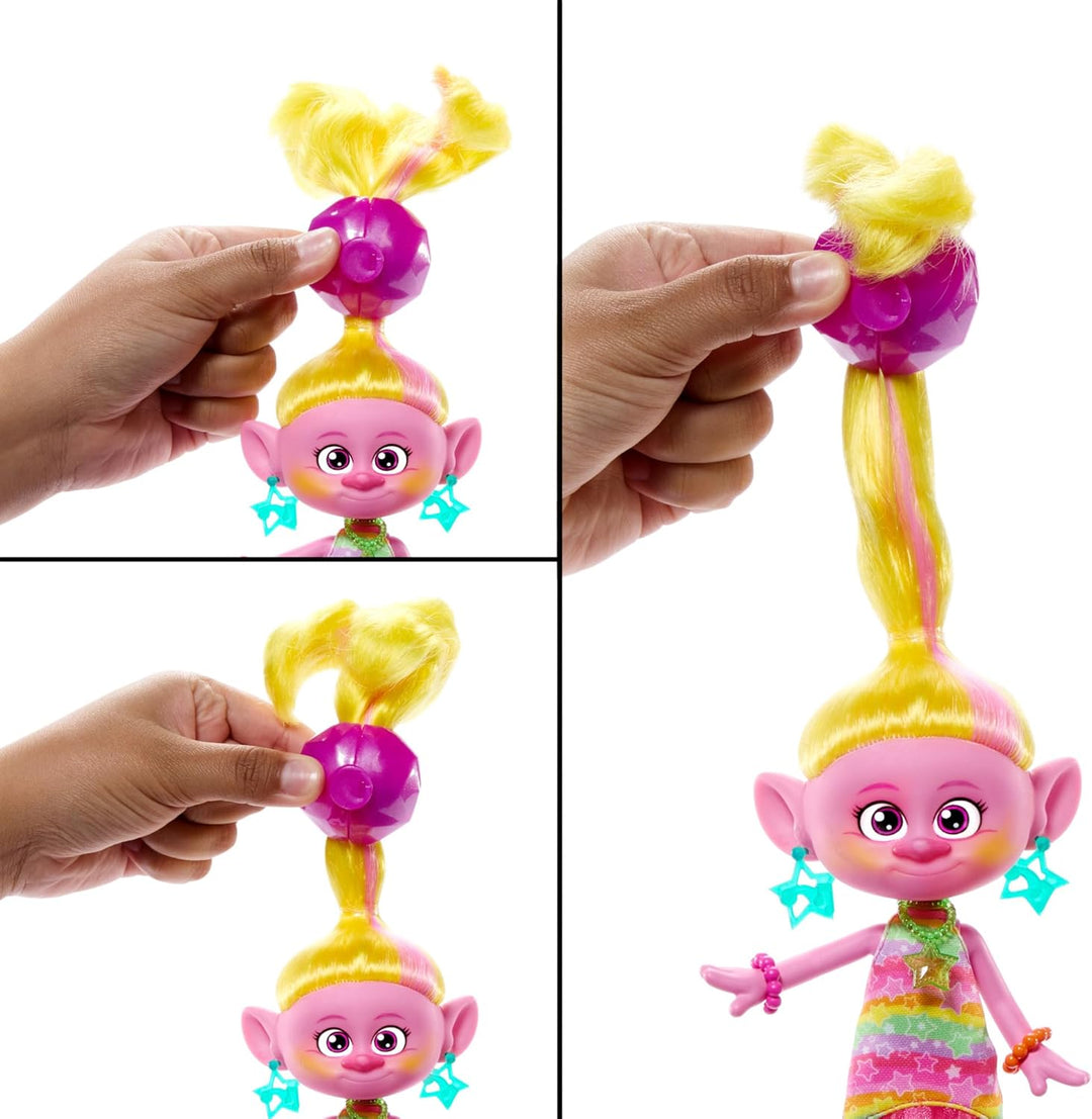 DREAMWORKS TROLLS Gemeinsam Stark – Hairsational Reveals Viva-Modepuppe, 15 Haar- und Modeaccessoire