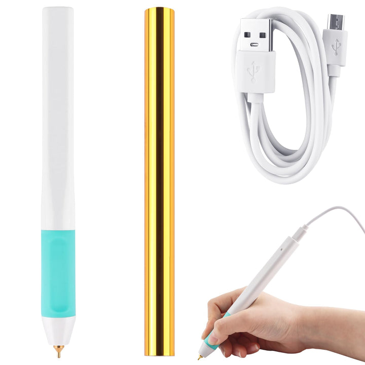 Heissfolienstifte und Heissfolienrollen-Set, Folienfeder-Starter, USB-Wärmefolienstift für Scrapbook
