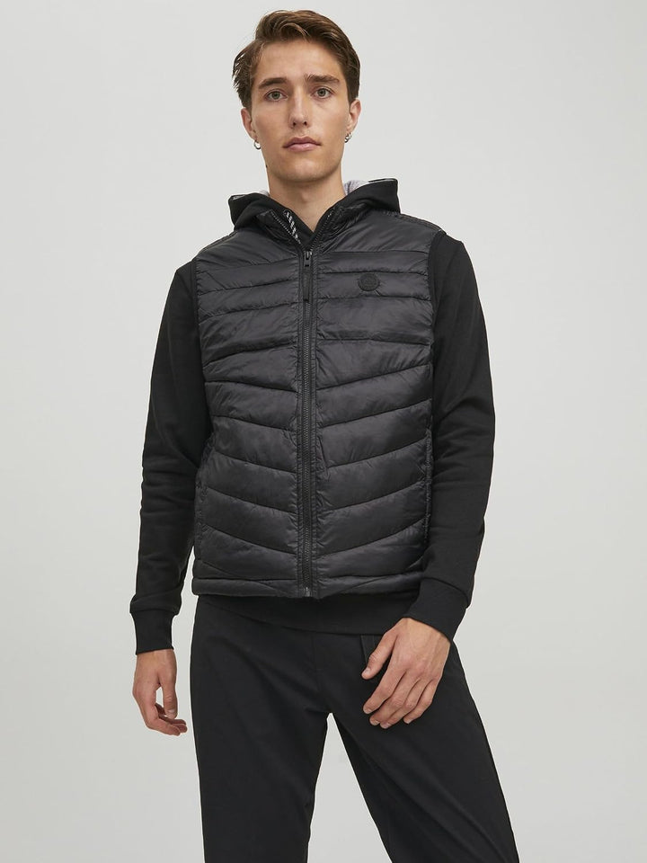 JACK &amp; JONES Herren Jjehero Bodywarmer Collar Noos Quilted Jacket XL Schwarz, XL Schwarz