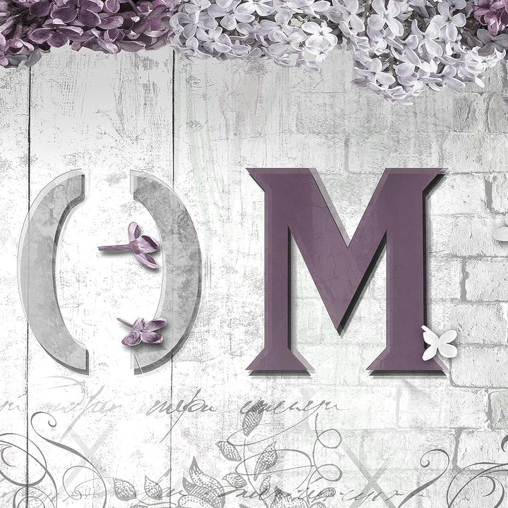Runa Art Wandbilder Home 5 Teilig Bild auf Vlies Leinwand Deko Wohnzimmer Flieder Blumen Grau Rosa 5