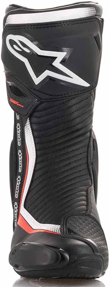 Alpinestars Herren Smx Plus V2 Boots Black/White/Fluo RedMotorcycle Clothing 46 EU Weiss, 46 EU Wei&