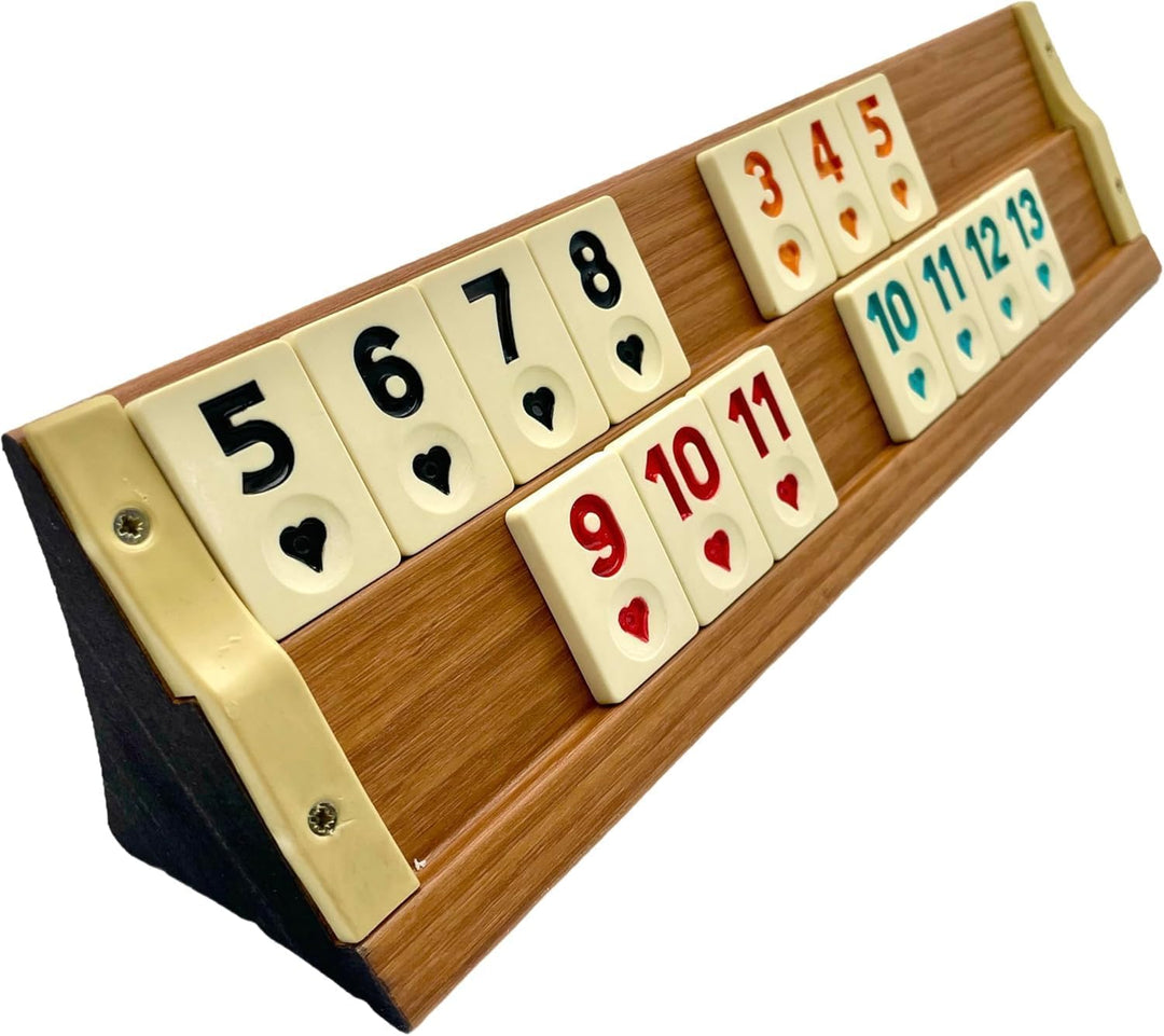 Generisch OkeyKub-Premium Rummy, Rommé, Okey Set aus zweifarbigem Holz mit Stabiler Tragetasche