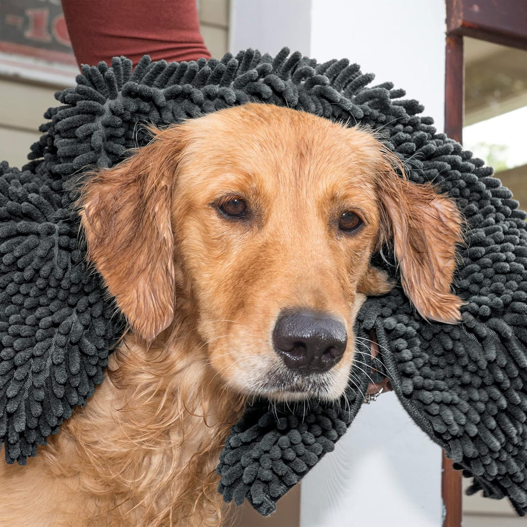 Furhaven XXL Runner Pet Door Mat Muddy Paws Absorbent Chenille Shammy Rug, Washable - Charcoal (Gray