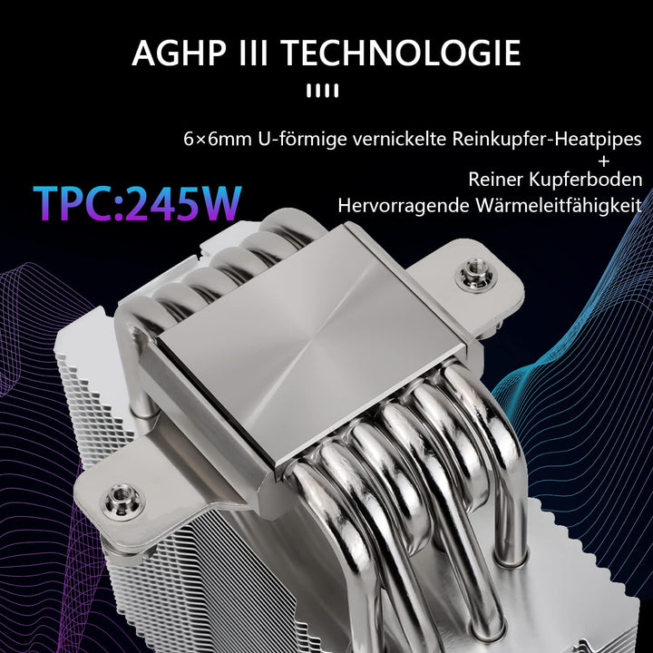 Thermalright BA120 ARGB CPU-Luftkühler, 6 Heatpipes, TL-C12CG-S PWM Leiser Lüfter CPU-Kühler mit S-F