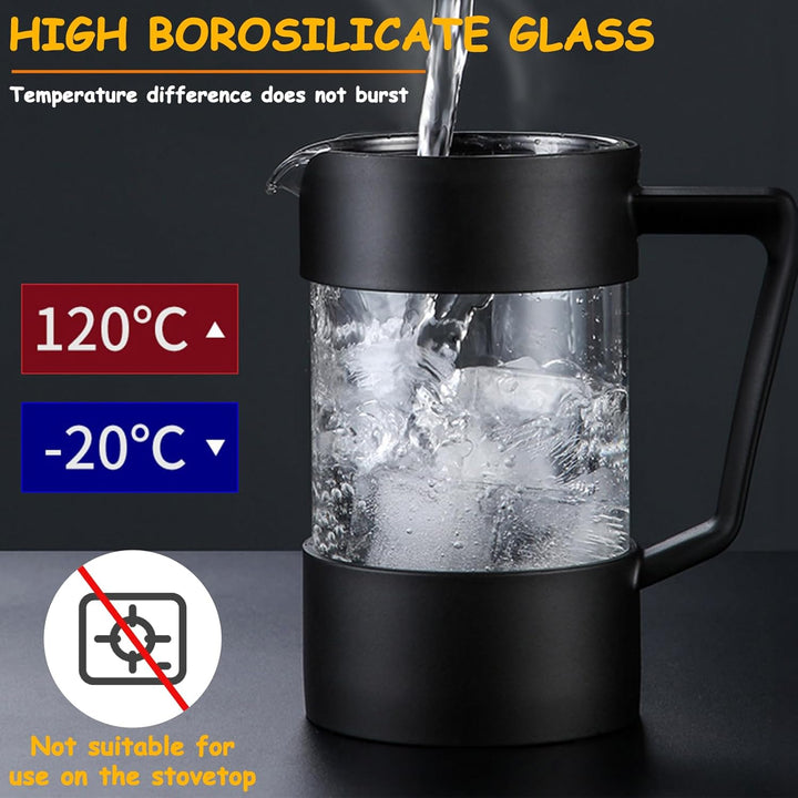 French Press Kaffeebereiter,1000 ml-Glas Kaffeepresse,aus Edelstahlfilter und Hitzebeständiges Glas,