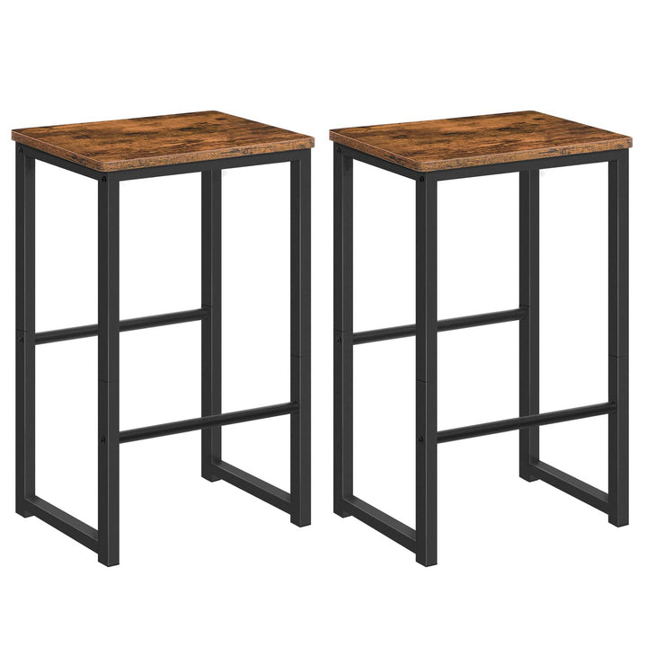 HOOBRO Barhocker, 2er-Set Barstühle, Barhocker mit unterschiedlich hohen Steigbügeln, Metallgestell,