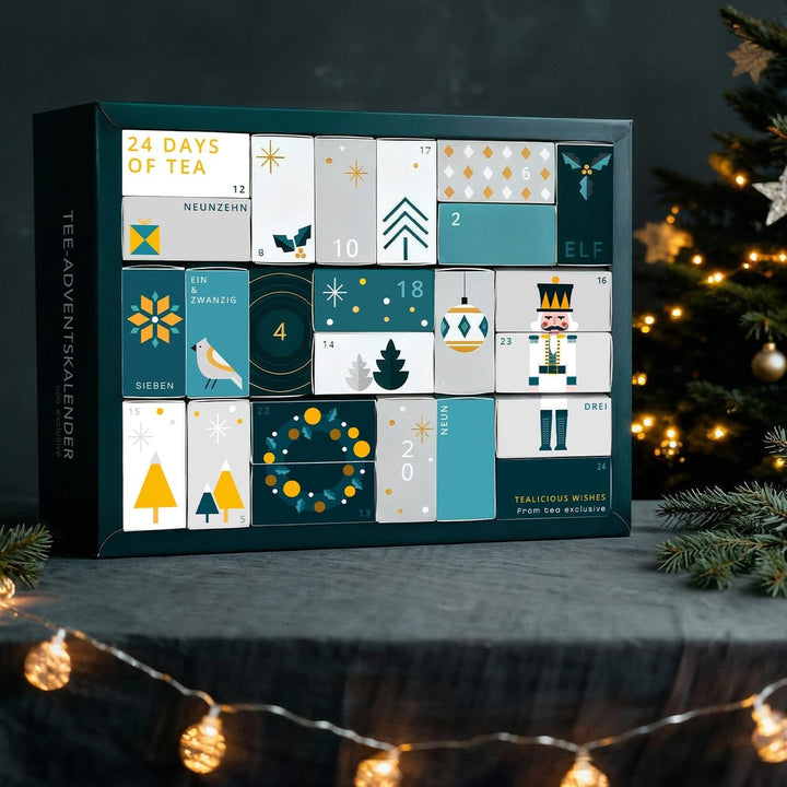 Erlebnis Tee Adventskalender 2025 - grosser Weihnachtskalender mit 24 verschiedenen Tee Sorten in Py