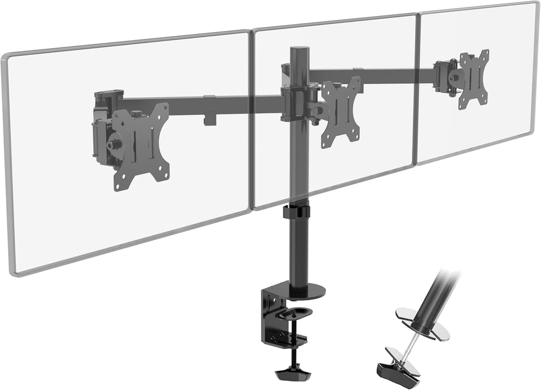 PUTORSEN Monitor Tischhalterung für 3 Monitore 13"-27" LCD LED TV Bildschirme Flachbildschirm, Belas
