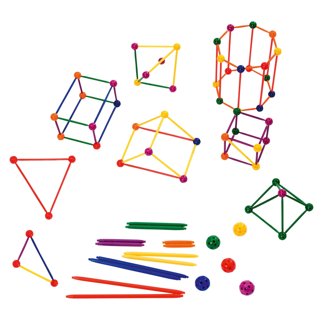Betzold - Geometrie Steckbaukasten 330 Bauteile - Mathematik-Lehrmittel Grundschule Nocolor, Nocolor