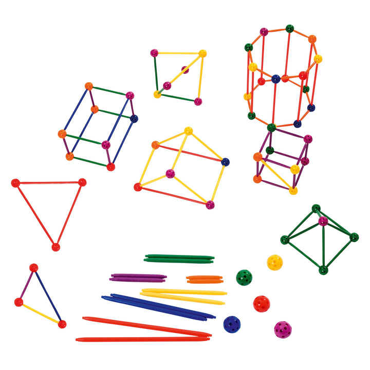 Betzold - Geometrie Steckbaukasten 330 Bauteile - Mathematik-Lehrmittel Grundschule Nocolor, Nocolor