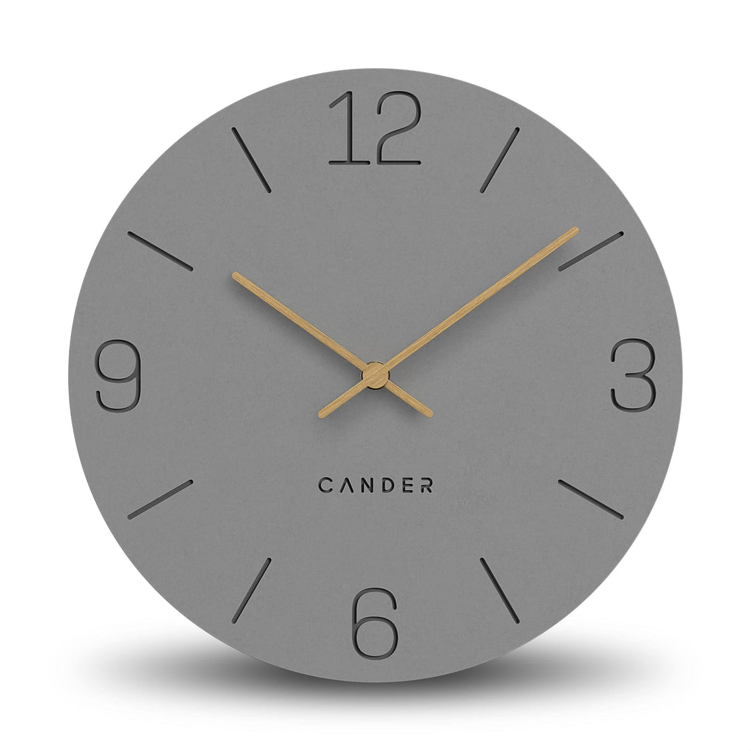 Cander Berlin MNU 2630 H Wanduhr MDF lautlos ohne Tickgeräusche 30 cm analog Wohnzimmer modern Vinta