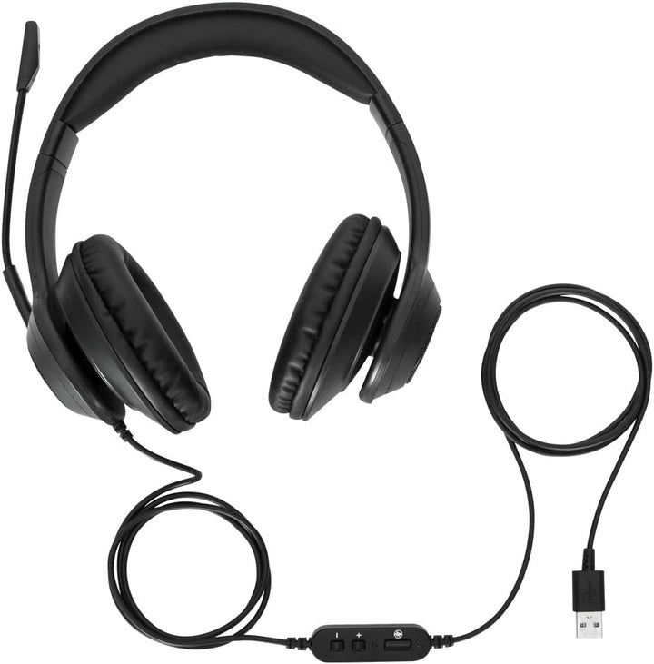 Targus Stereo-Headset, kabelgebunden, USB-Anschluss, 1,8 m Kabel, mit omnidirektionalem Bügelmikrofo