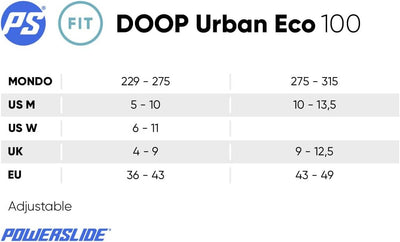 Powerslide Inline Skate Doop Urban 100, für Fitness und Urban, für Damen und Herren