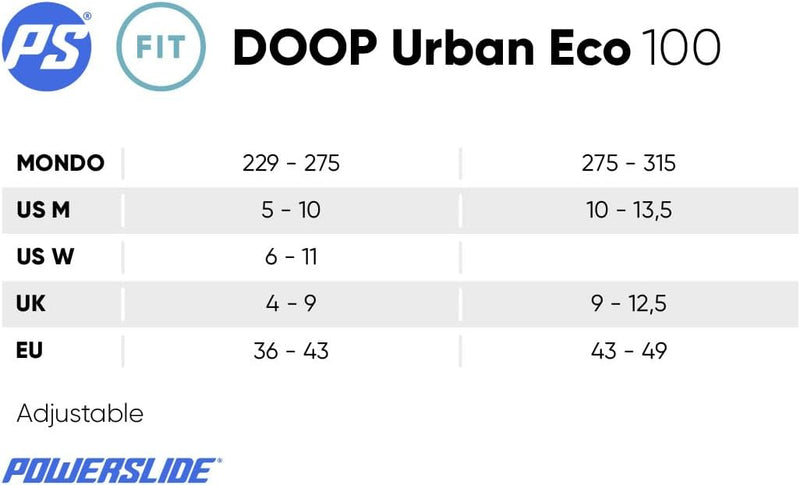 Powerslide Inline Skate Doop Urban 100, für Fitness und Urban, für Damen und Herren