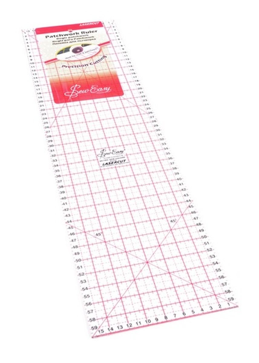 Sew Easy Patchwork Lineal zum Quilten Rechteckig Alle Grössen und Stile, acryl, NL4190 - (60cm x 16c