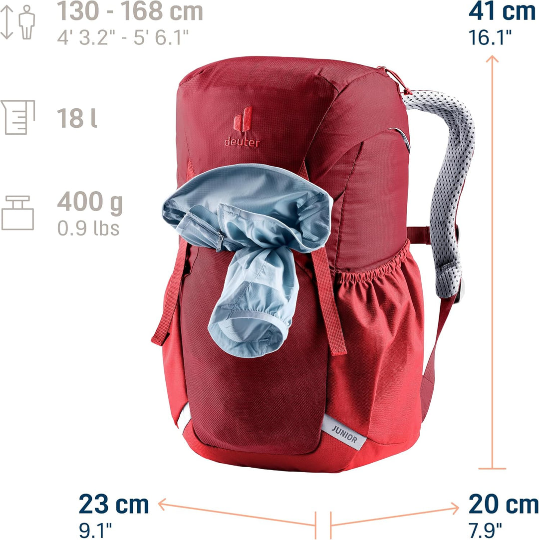 deuter Unisex Kinder Junior Kinderrucksack (1er Pack) Maron-currant 18 L Single, Maron-currant 18 L