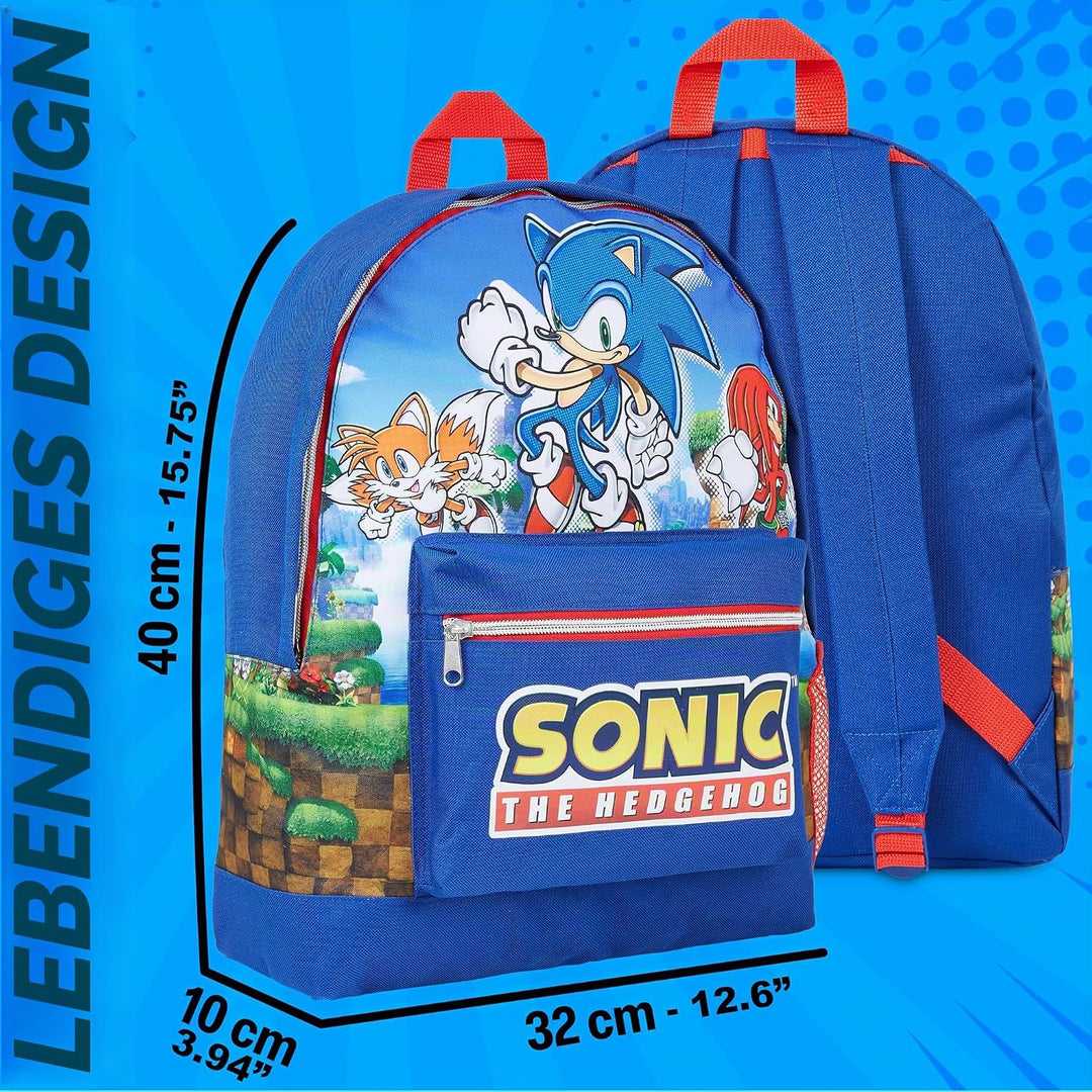 Get Trend Sonic The Hedgehog Rucksack Kinder, Schulrucksack Jungen Mädchen Backpack Unisex Kinderruc