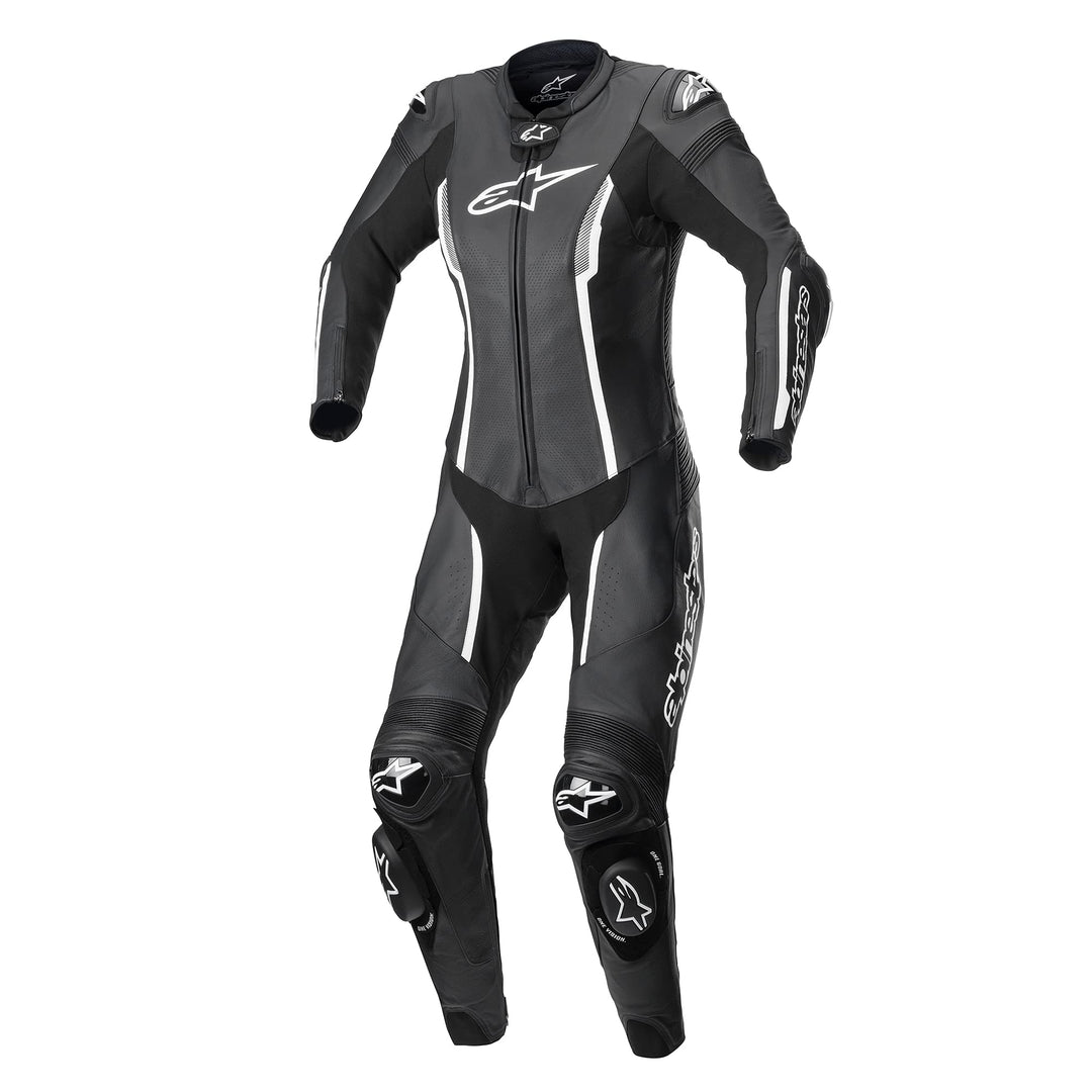 Alpinestars Stella Missile V2 1-Teiler Motorrad Damen Lederkombi, schwarz/weiss, 38 38 Schwarz-Weiss