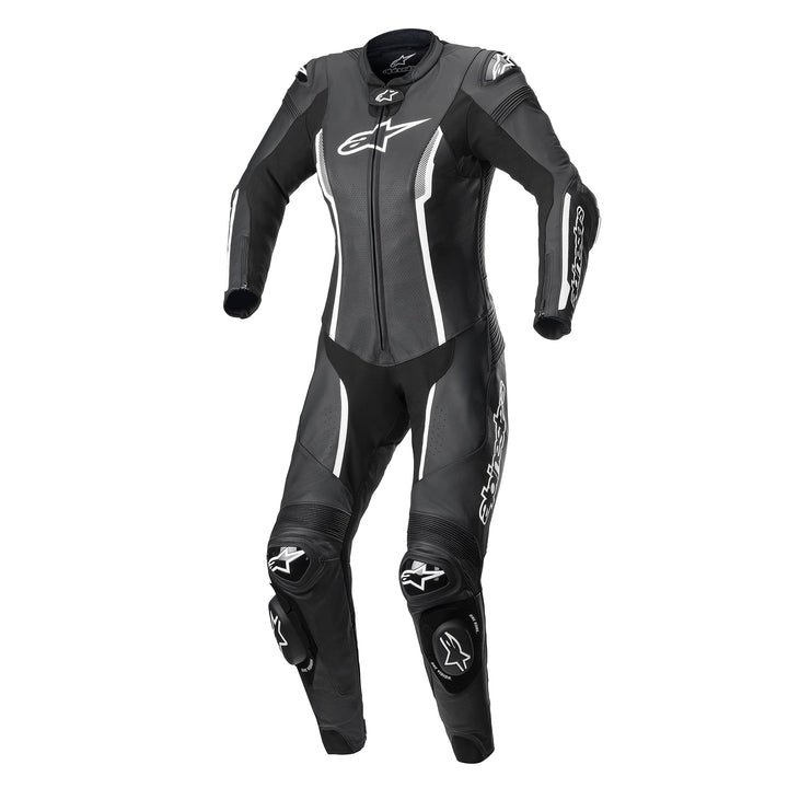Alpinestars Stella Missile V2 1-Teiler Motorrad Damen Lederkombi (Black/White,48)