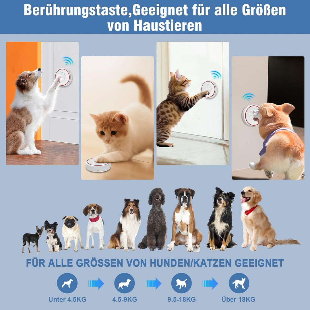 ChunHee Katzenklingel/Hundeklingel Buzzer Hund Haustier Türglocken Sensor Berührt Wasserdicht Türkli