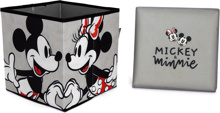 ARDITEX – Faltbare Aufbewahrungsbox für Kinder mit Mickey-und-Minnie-Motiv und gepolstertem Deckel a