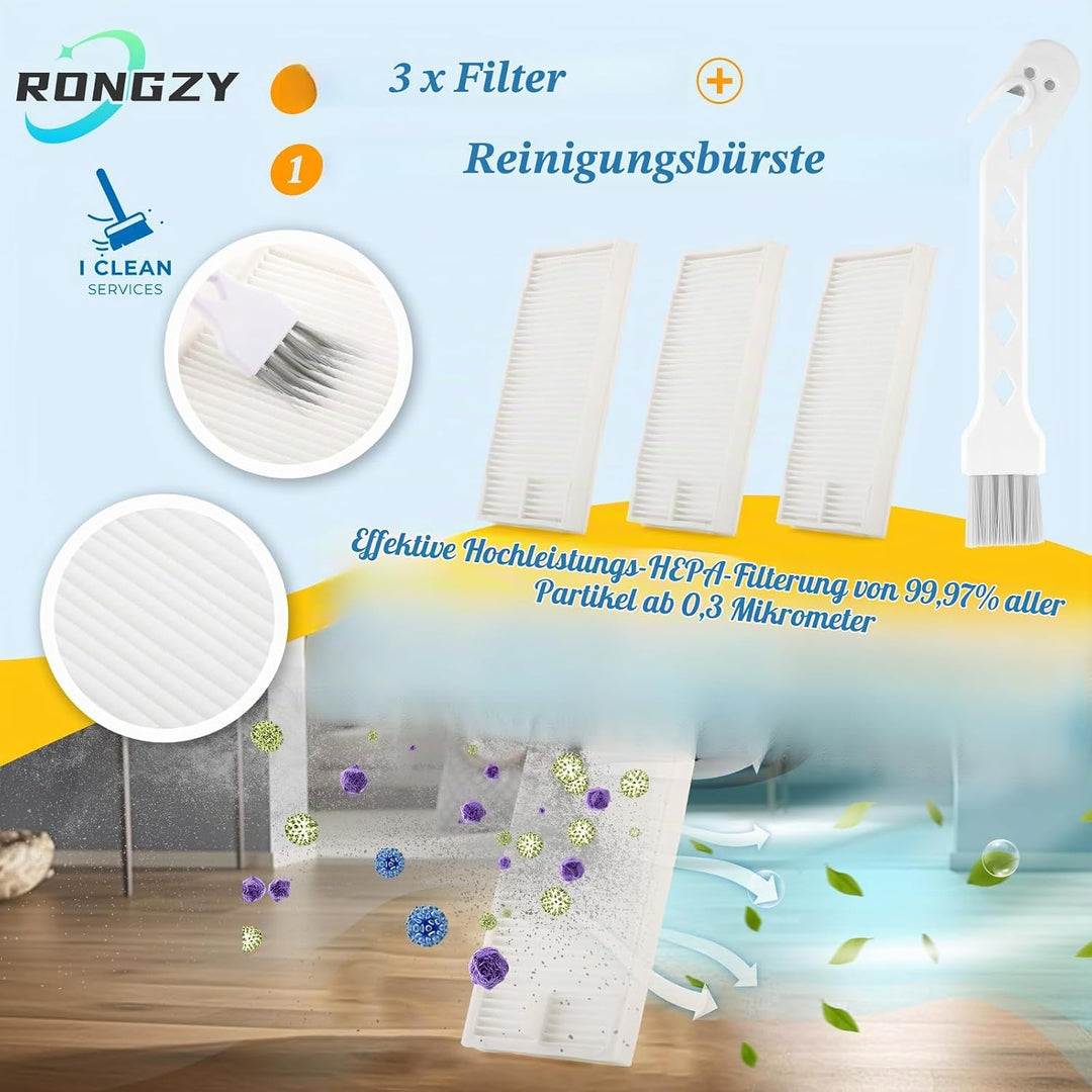 19PCS Zubehör für Eureka J12 Ultra mit 1 Hauptbürste, 6 Seitenbürsten, 4 Staubbeutel, 4 Mopp, 3 HEPA